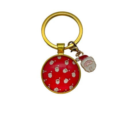 keychain goldplated santapattern